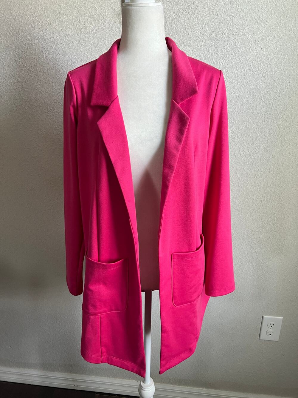 Lularoe Gwen Solid Hot Pink Blazer Jacket Women's XS Glam Workwear Barbiecore